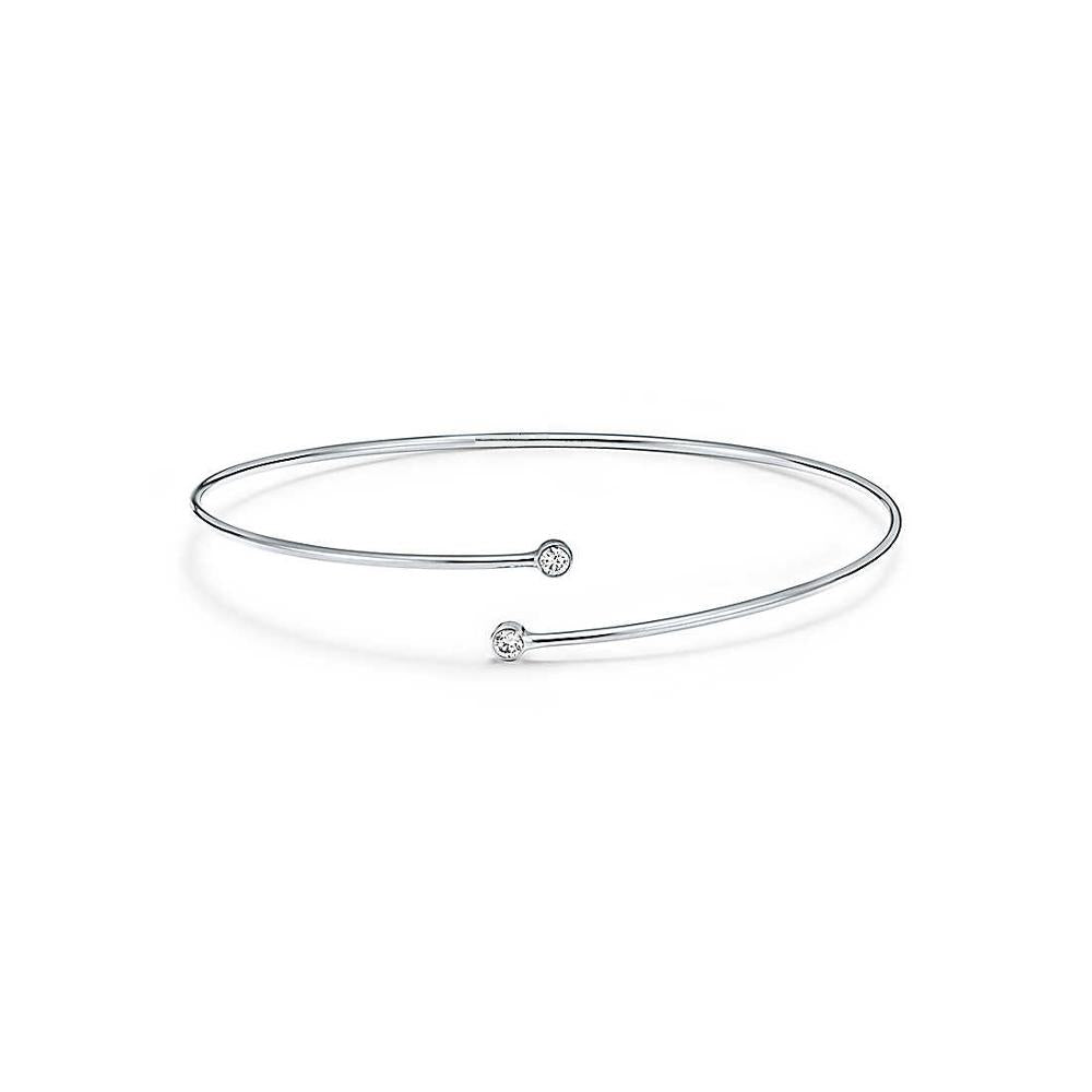 YCH Charm 925 Sterling Silver Classic Print Open Fine Bracelet Rose Gold 14K Gold Retro Simple Bracelet Original Gift TIFF