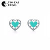 YCH Charm Gift 925 Sterling Silver Blue Heart TIFF Attractive Elegance Temperament Earrings World Jewelry