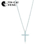 YCH Charm Gift 925 Sterling Silver Gem Cross TIFF Attractive Elegance Temperament Necklace World Jewelry