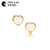 YCH Charm Gift 925 Sterling Silver Gold Solid Heart Shape TIFF Attractive Elegance Temperament Earrings World Jewelry
