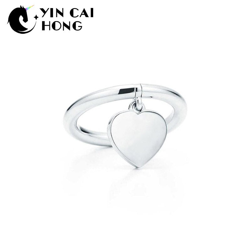 YCH Charm Gift 925 Sterling Silver Heart TIFF Attractive Elegance Temperament Ring World Jewelry