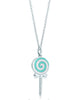 YCH Charm Gift 925 Sterling Silver Lollipop Heart Shaped Round Geometric Key Tiff Necklace Silver Jewelry Matching World Jewelry