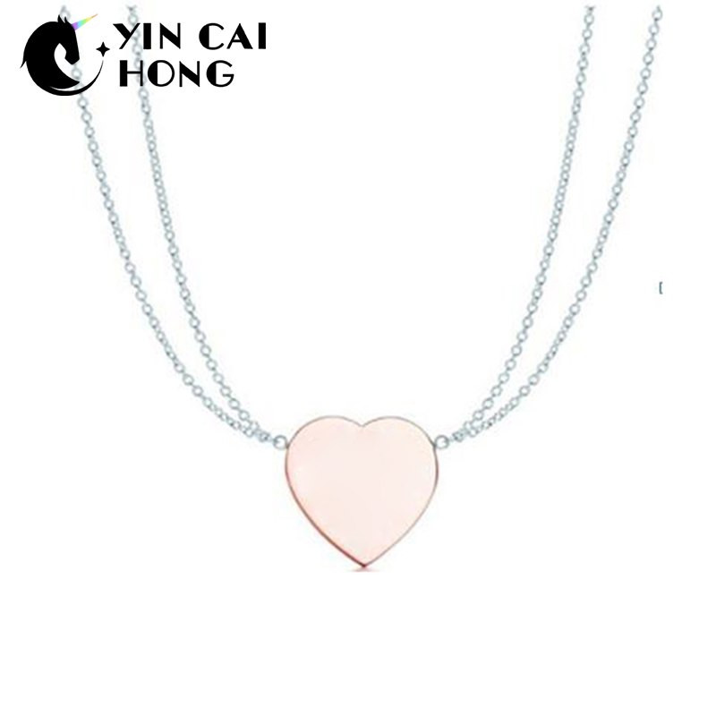 YCH Charm Gift 925 Sterling Silver Pink Heart TIFF Attractive Elegance Temperament Earrings World Jewelry