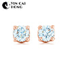 YCH Charm Gift 925 Sterling Silver Rose Gold Big Gemstone TIFF Attractive Elegance Temperament Earrings World Jewelry