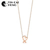 YCH Charm Gift 925 Sterling Silver Rose Gold Heart Knot TIFF Attractive Elegance Temperament Necklace World Jewelry