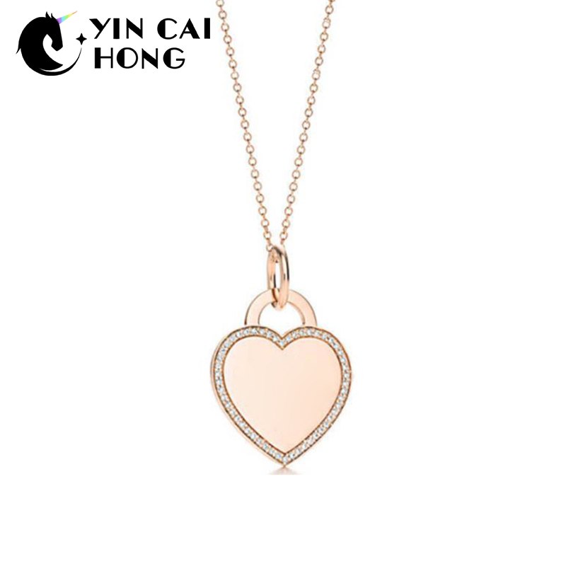YCH Charm Gift 925 Sterling Silver Rose Gold Lock Heart TIFF Attractive Elegance Temperament Earrings World Jewelry