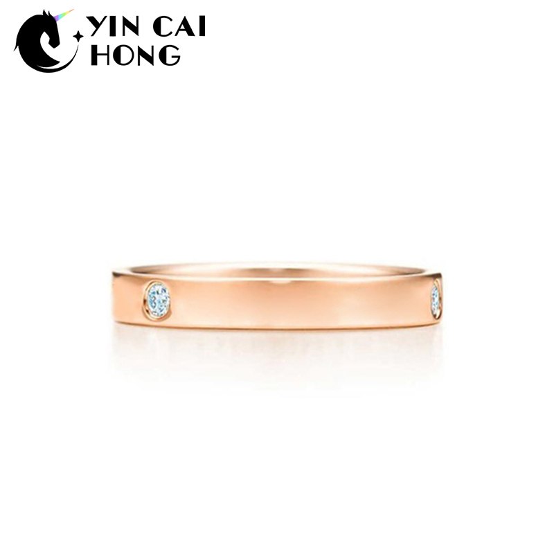 YCH Charm Gift 925 Sterling Silver Rose Gold Pure TIFF Attractive Elegance Temperament Ring World Jewelry