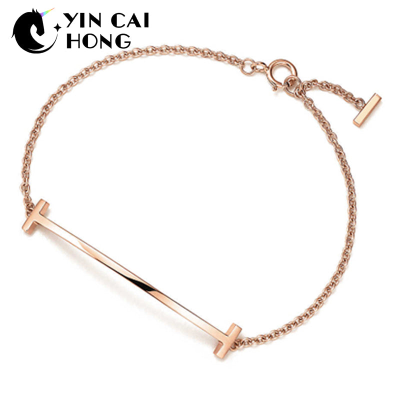 YCH Charm Gift 925 Sterling Silver Rose Gold Smile TIFF Attractive Elegance Temperament Bracelet World Jewelry