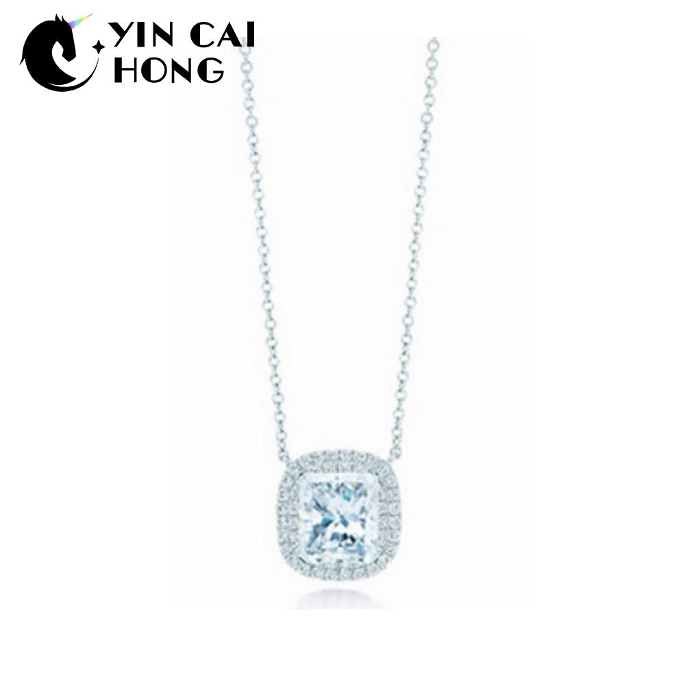 YCH Charm Gift 925 Sterling Silver Sea Gemstone TIFF Attractive Elegance Temperament Necklace World Jewelry
