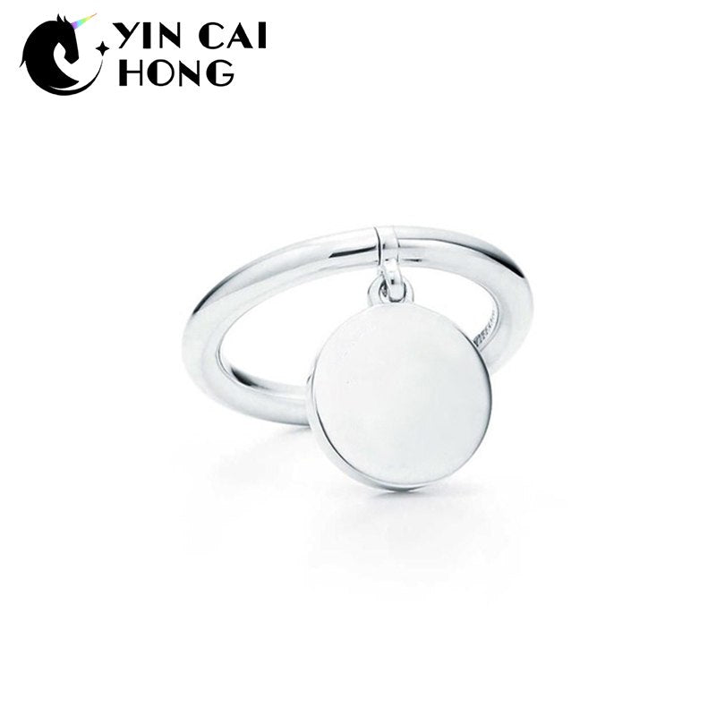 YCH Charm Gift 925 Sterling Silver Solid Circle TIFF Attractive Elegance Temperament Ring World Jewelry