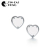 YCH Charm Gift 925 Sterling Silver Solid Heart Shape TIFF Attractive Elegance Temperament Earrings World Jewelry