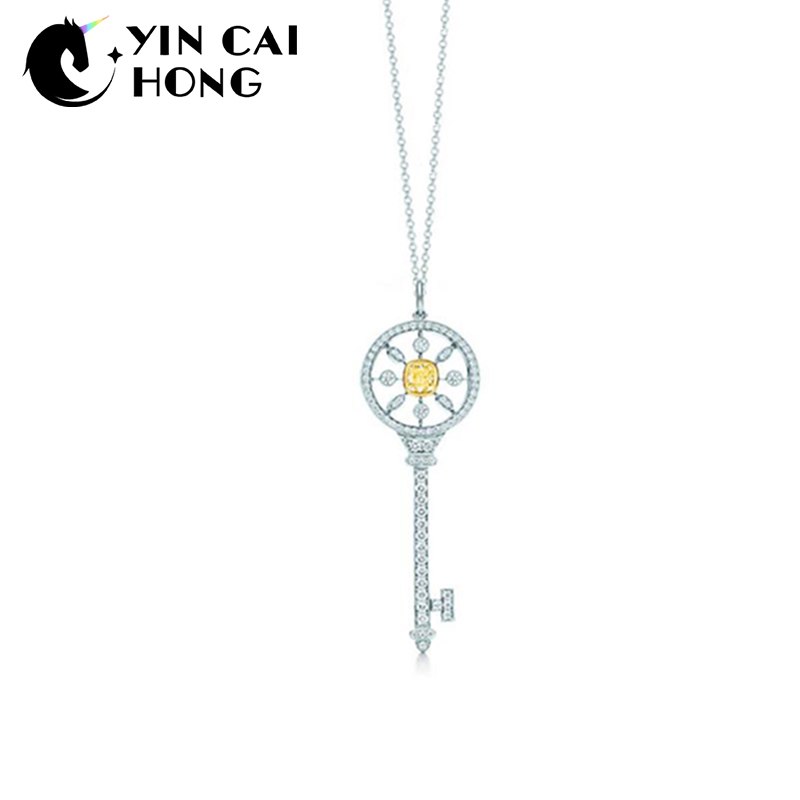 YCH Charm Gift 925 Sterling Silver SunShine Key TIFF Attractive Elegance Temperament Earrings World Jewelry