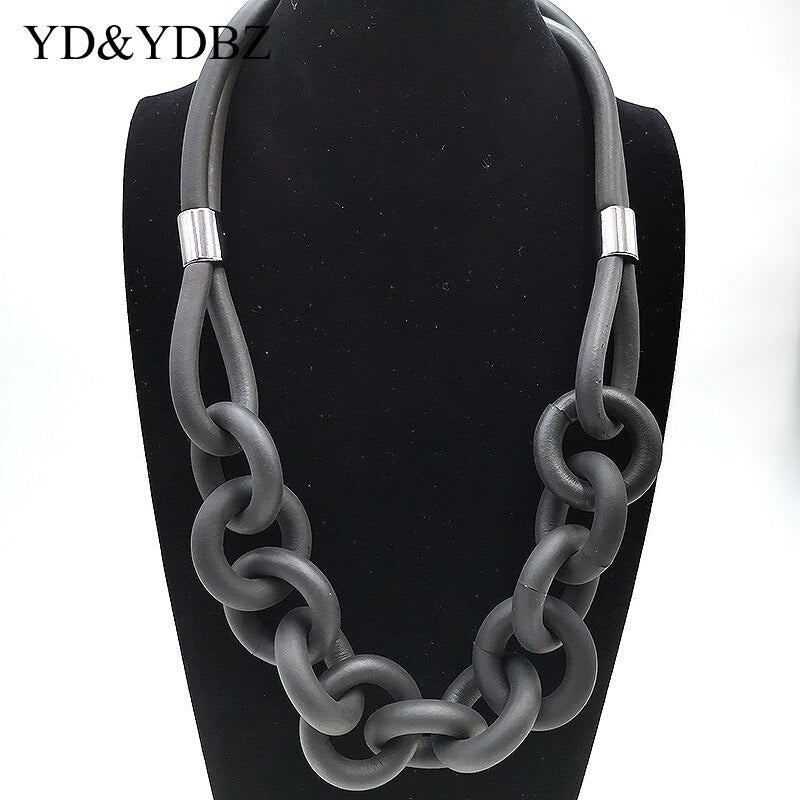 YD&YDBZ  Punk Pendant Necklaces By Designer Women Jewelry Rubber Material Circle Choker Necklace Clothing Accessoris
