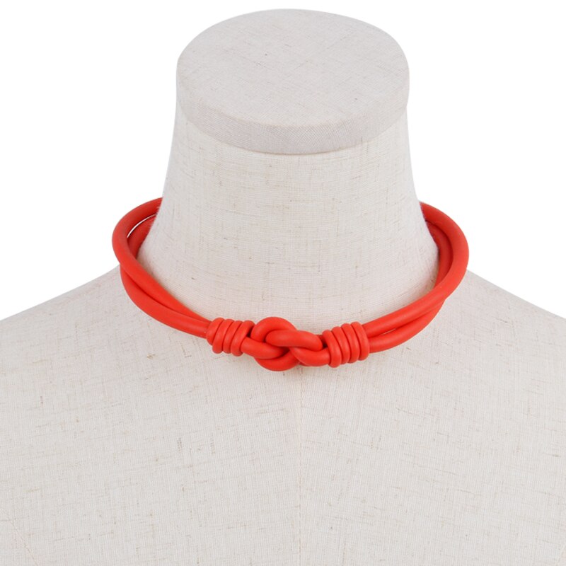 YD&YDBZ Design Short Necklace For Women Simple 6 Colors Silicone Rope Charms Choker Handmade Rubber Jewelry Accessories