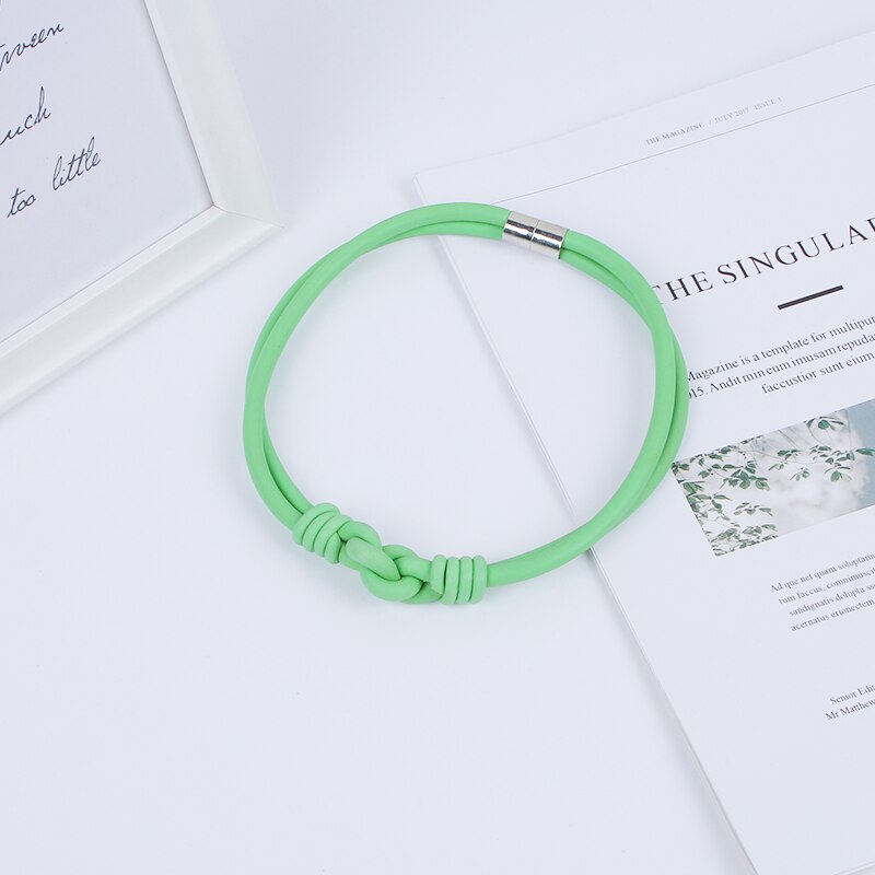 YD&YDBZ Design Short Necklace For Women Simple 6 Colors Silicone Rope Charms Choker Handmade Rubber Jewelry Accessories