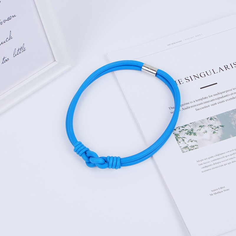 YD&YDBZ Design Short Necklace For Women Simple 6 Colors Silicone Rope Charms Choker Handmade Rubber Jewelry Accessories