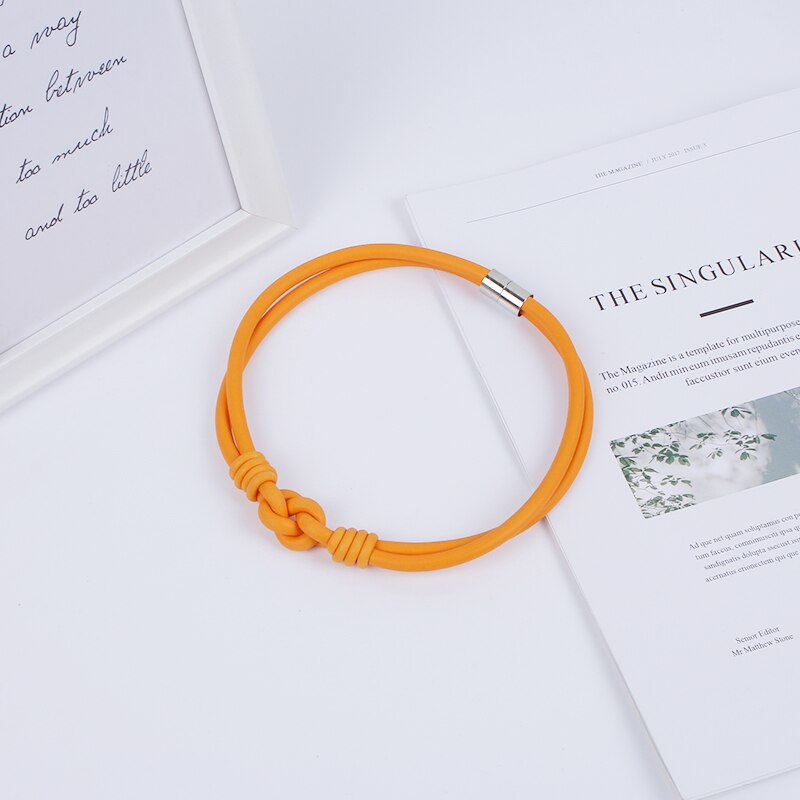 YD&YDBZ Design Short Necklace For Women Simple 6 Colors Silicone Rope Charms Choker Handmade Rubber Jewelry Accessories