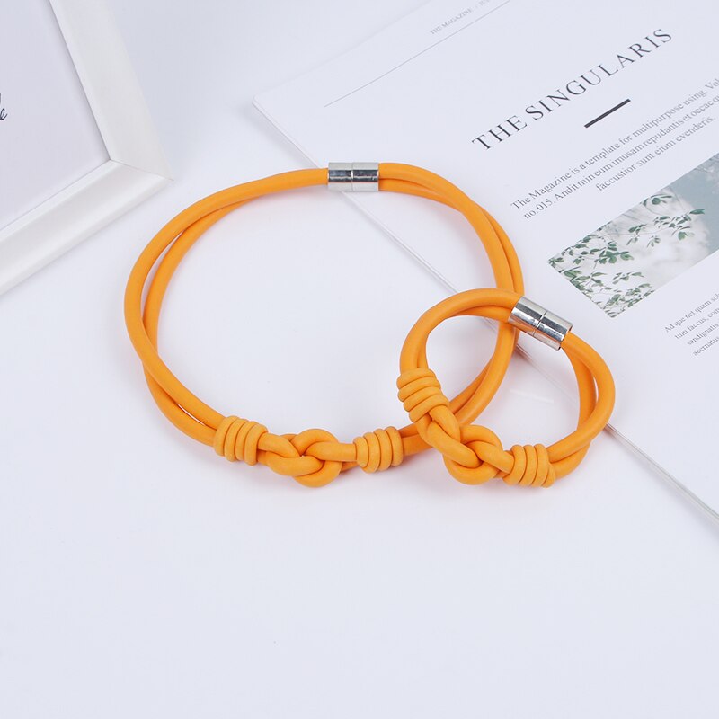 YD&YDBZ Design Short Necklace For Women Simple 6 Colors Silicone Rope Charms Choker Handmade Rubber Jewelry Accessories