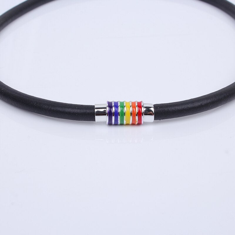YD&YDBZ Simple Multicolor Rubber Choker For Women Punk Style Colorful Metal Pendant Necklaces Sweater Chain Jewelry Accessories