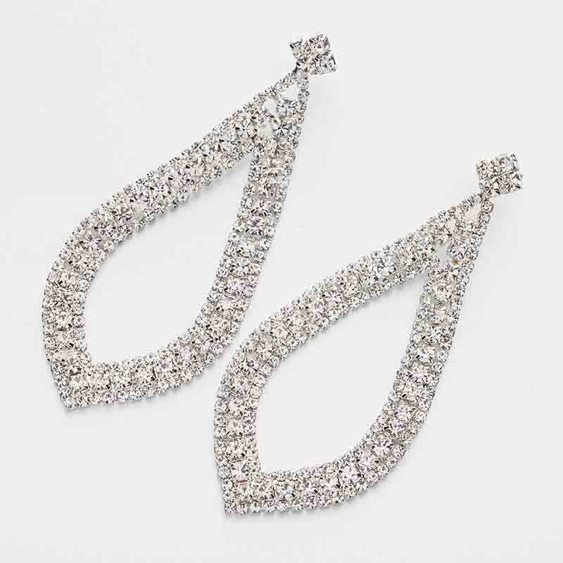 Fashion Women Wedding Jewelry Austrian Crystal Long Crystal drop large Bride Earrings for Women big Dangle Earrings E352