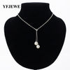 YFJEWE  Elegant pearl Pendant Necklace sliver Plated Chain Necklace Austrian Crystal Pearl Necklace For Women #N098