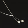 YFJEWE  Elegant pearl Pendant Necklace sliver Plated Chain Necklace Austrian Crystal Pearl Necklace For Women #N098