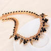 YFJEWE The Style Jewelry for women black rhinstone crystal Gold Color Necklace chain rivets Party Accessories #N029