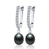 Top Sale Natural Pearl Earrings Fashion 925 Sterling Silver Jewelry Women Dangle Drop Earrings For Wedding/Party 3 Colors