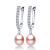 Top Sale Natural Pearl Earrings Fashion 925 Sterling Silver Jewelry Women Dangle Drop Earrings For Wedding/Party 3 Colors