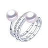 Women Ring Silver 925 Adjustable 100% real Natural Pearl Wedding Ring 2020 New Arrivals solid Silver Jewelry