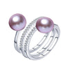Women Ring Silver 925 Adjustable 100% real Natural Pearl Wedding Ring 2020 New Arrivals solid Silver Jewelry