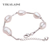2020 10-11 mm 100% Natural Pearl Bracelet For Women Baroque Pearl Jewelry with 925 sterling silver jewelry For Women