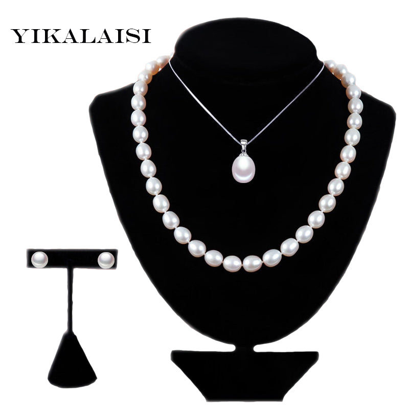 2020 925 sterling silver jewelry Pearl Jewelry Sets Water Drop Natural Pearls Send Chain pearl For Women