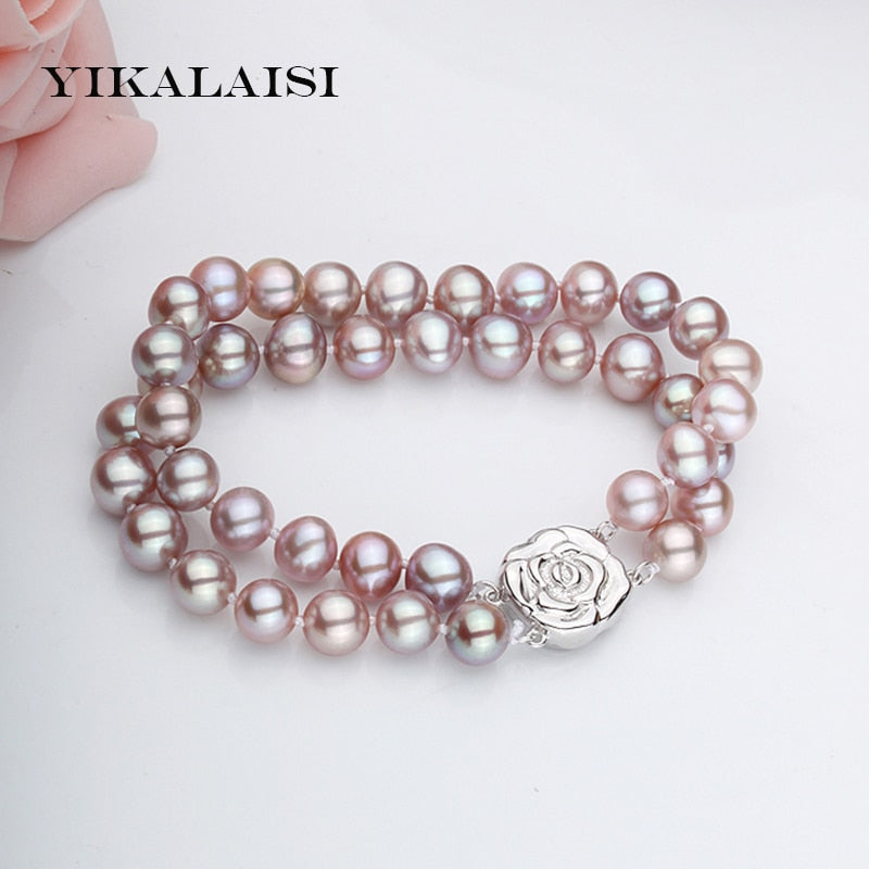 2020 Natural Pearl Bracelet 8-9mm Pearl 18cm Women Pearl Jewelry Bracelet With 925 sterling silver jewelry