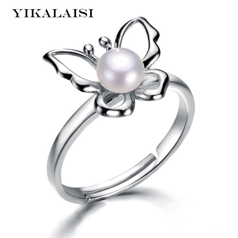 2020 Pearl Ring Jewelry Butterfly Gold Ring Pearl Wedding Rings 925 Sterling Silver jewelry Rings For Women
