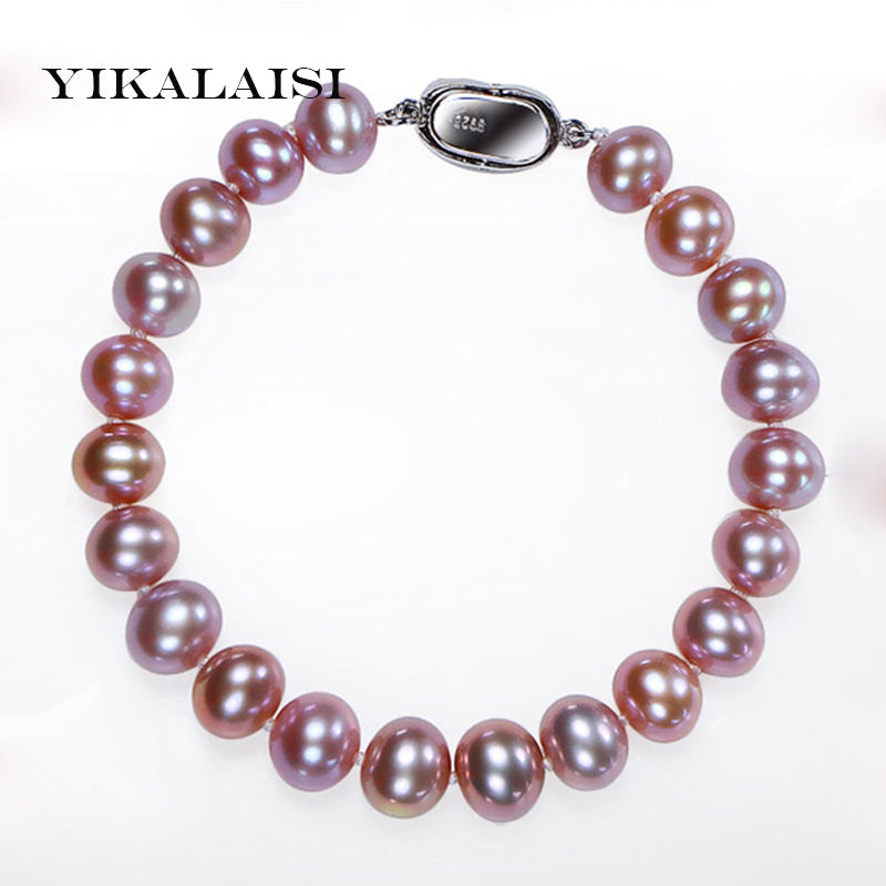 2020 new fashion Trendy 925 sterling silver jewelry 8-9 mm natural pearl bracelets 18cm pearl jewelry For Women