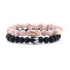 YIZIZAI Couple Bracelet Crown Bracelets For Women Charm Stone Beads Men Jewelry  Pulseira Masculina Bileklik Pulseira Feminina