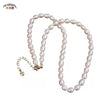 YKNRBPH Women's S925 Rice Pearl Necklace Romantic  Fine Jewwlry Anniversary Chain