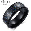 Stainless Steel Wedding Rings for Men Trendy Ring with IP Black Plated for Boys Suitable for Parties