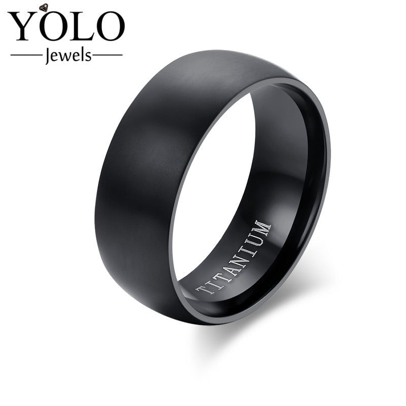 Titanium Wedding Rings for Men vintage Ring for Boys with IP Black Plated Suitable for Parties