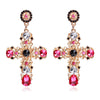 YONGMAN JEWELRY 2020 Vintage Boho Crystal Cross Drop Earrings for Women Baroque Bohemian Large Long Earrings Jewelry Brincos