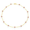 [YS] 18K Solid Gold 5-5.5mm Natural Cultured Pink Pearl Necklace For Women