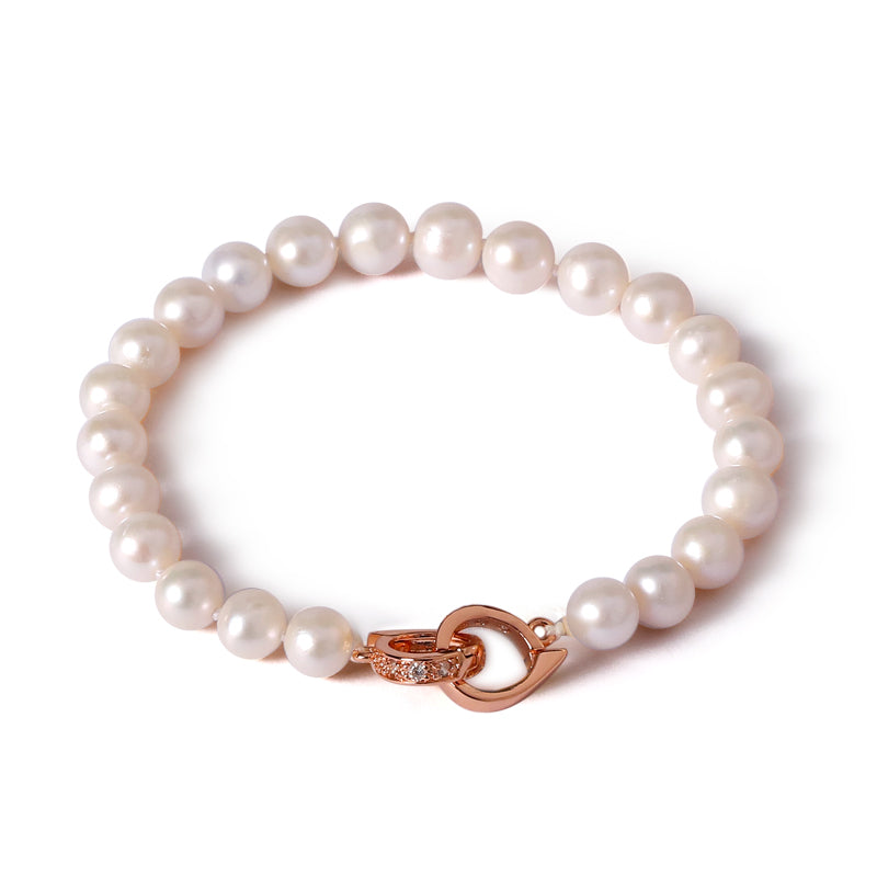 YS 6-7mm Real Natural White Pearl Bracelets Fine Jewelry For Women