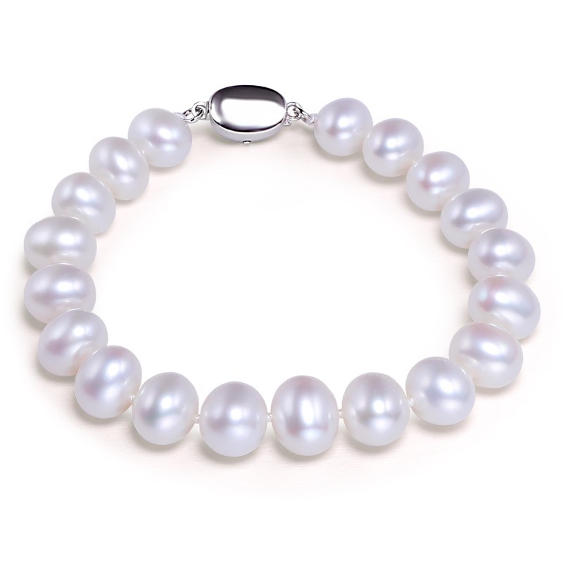 YS 8-9mm Pearl 925 Sterling Silver Bracelets Fine Jewelry for Women