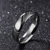 Heart Rings For Women/Men 316L Stainless Steel Half Heart Simple Circle Promise Rings for Couples Fashion Jewelry Gift