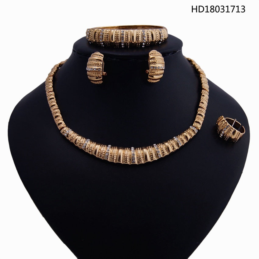 YULAILI 2020   Online Jewellery Shopping Bridesmaid Alloy Gold Color Jewelry Sets