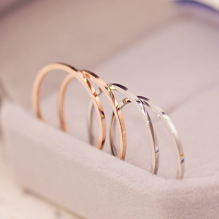 Top Brand Rose Gold Silver Color Super Thin Ring for Woman Man Lady Fashion 316 L Stainless Steel Jewelry Never Fade