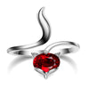 YWM 925 Sterling Silver Spirit Fox Fashion Opening Ring Natural Topaz Amethyst Garnet Jewelry for Women Suit Any Size 925s