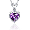 YWM JEWELS 100% Sterling Silver 925 Love my life Pendant Necklace with Natural Purple crystal Double love Style Jewelry 2020 New