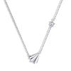 YWM S925 Silver Aircraft Necklace Korean Version Simple Clavicle Chain New Necklace with Pendant for Women Girls